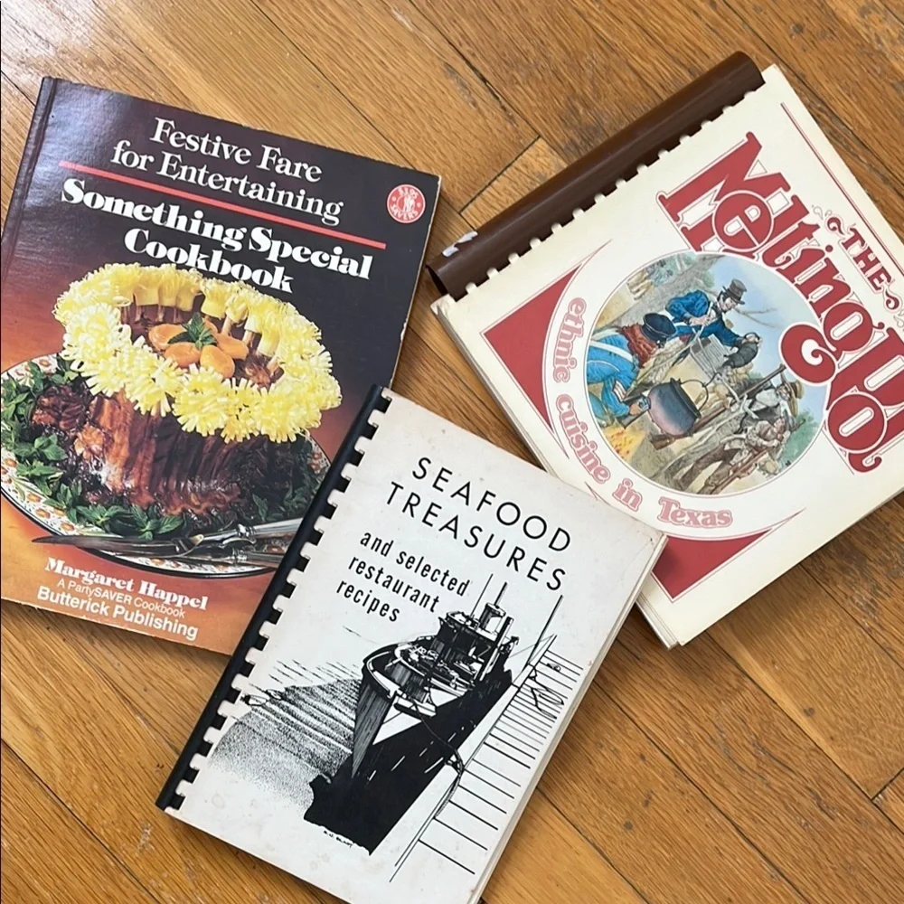 Vintage Cookbook Bundle of 3 Special Cusines Seafood Holiday Ethnic